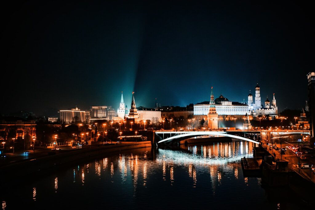 reflection of city lights