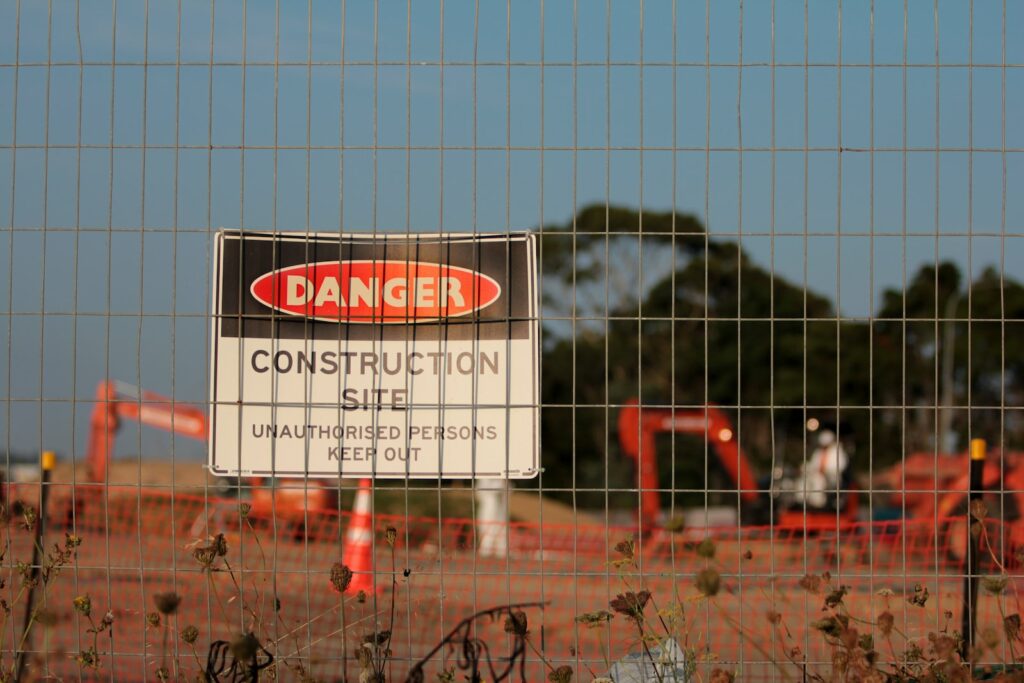 Danger Construction site signage