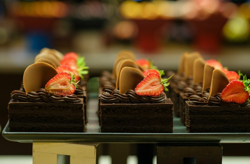 a group of chocolate desserts